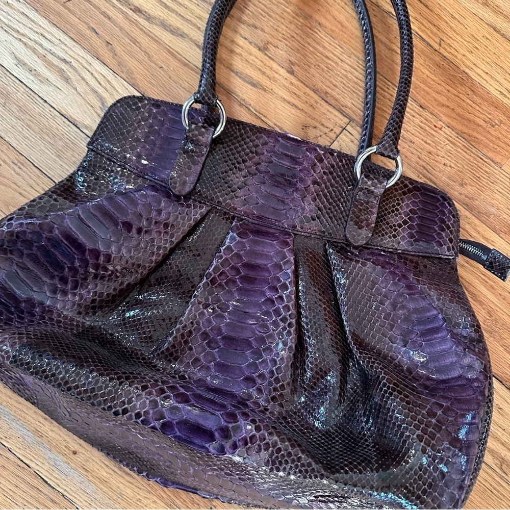 Authentic Jane August Genuine Python Satchel | Pu… - image 1